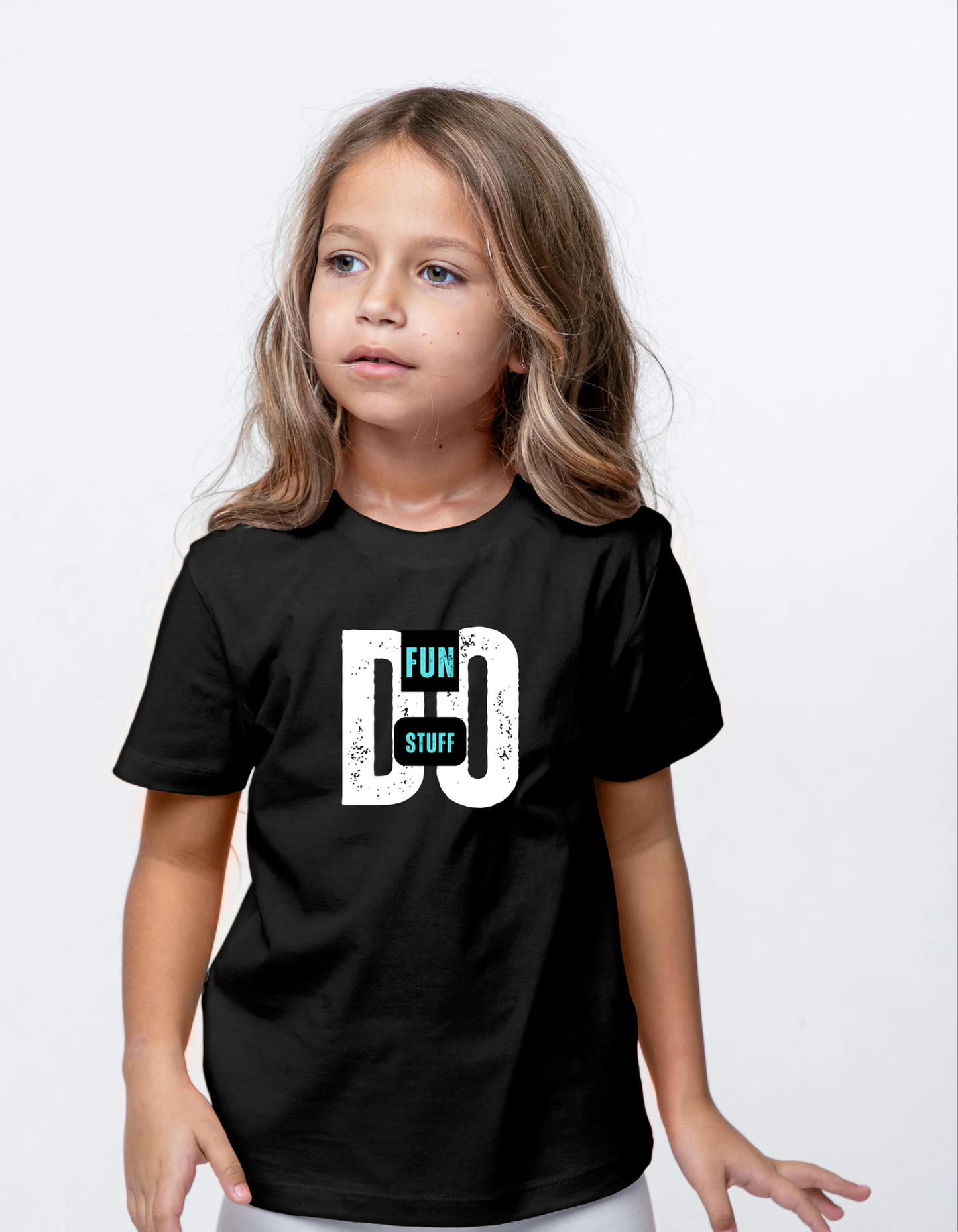 DoFunStuff Kids Black T-Shirt with White Logo