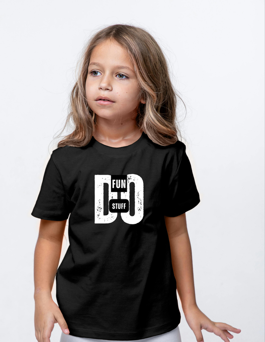 DoFunStuff Kids Black T-Shirt with White Logo